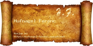 Hufnagel Ferenc névjegykártya